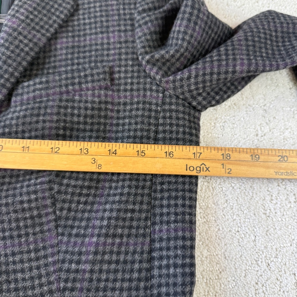Lauren Ralph Lauren Blazer Womens 2 Grey Houndstooth Wool Blend Equestrian - Picture 8 of 12